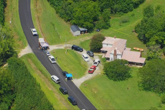 Investigators respond at the scene of a mass shooting in Caswell County, N.C.
