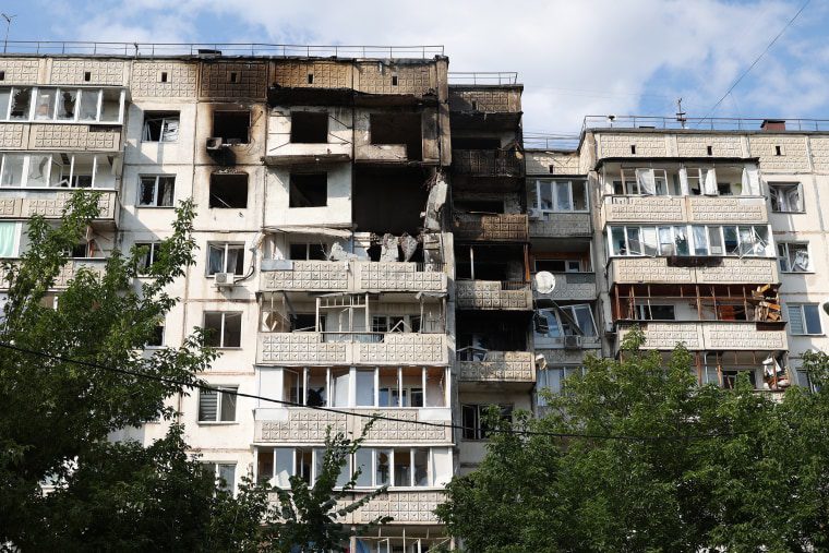 Aftermath of Ukrainian drone attack in Belgorod