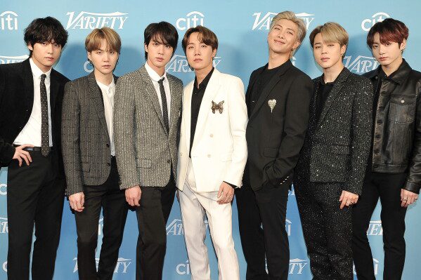 Korean pop band BTS attends the 2019 Variety's Hitmakers Brunch in West Hollywood, Calif., on Dec. 7, 2019.(Photo by Richard Shotwell/Invision/AP, File)